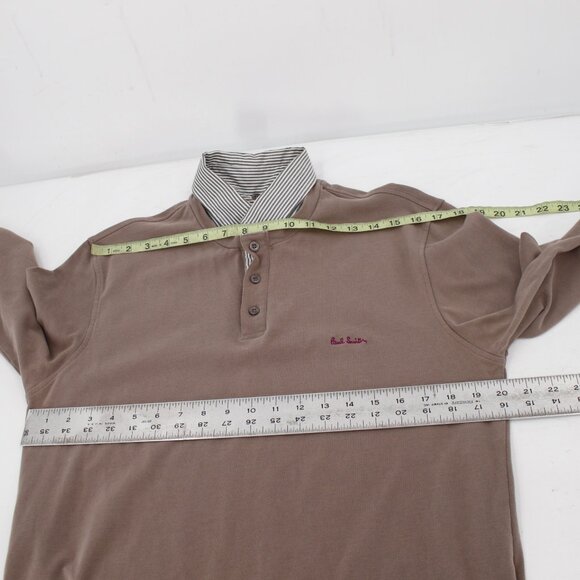 Paul Smith London Shirt Men’s S/M Cotton Long Sleeve Henley removable Collar - Picture 13 of 16